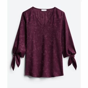Aysie Tie Sleeve Detail Textured Blouse